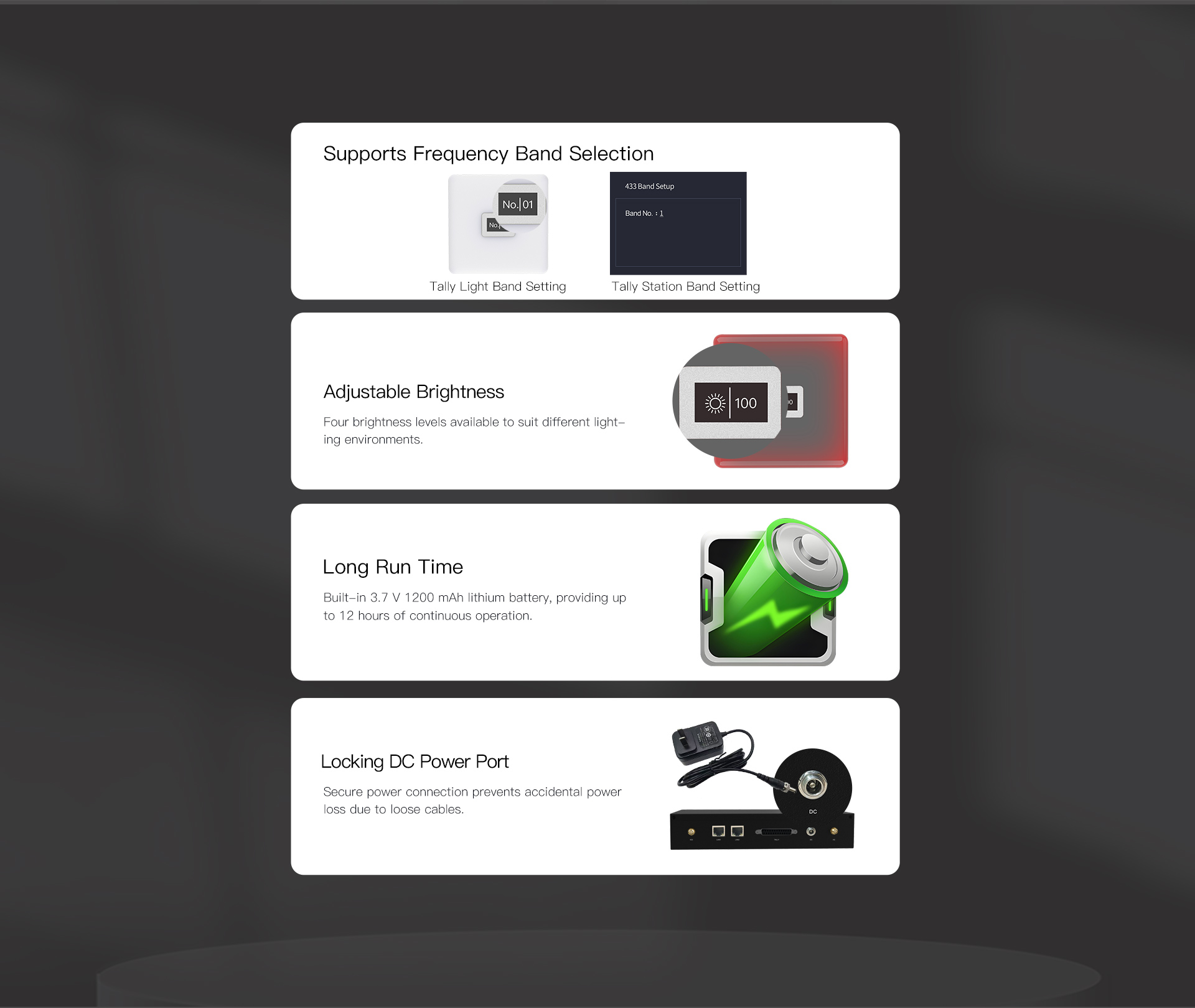TocTec Wireless Tally features