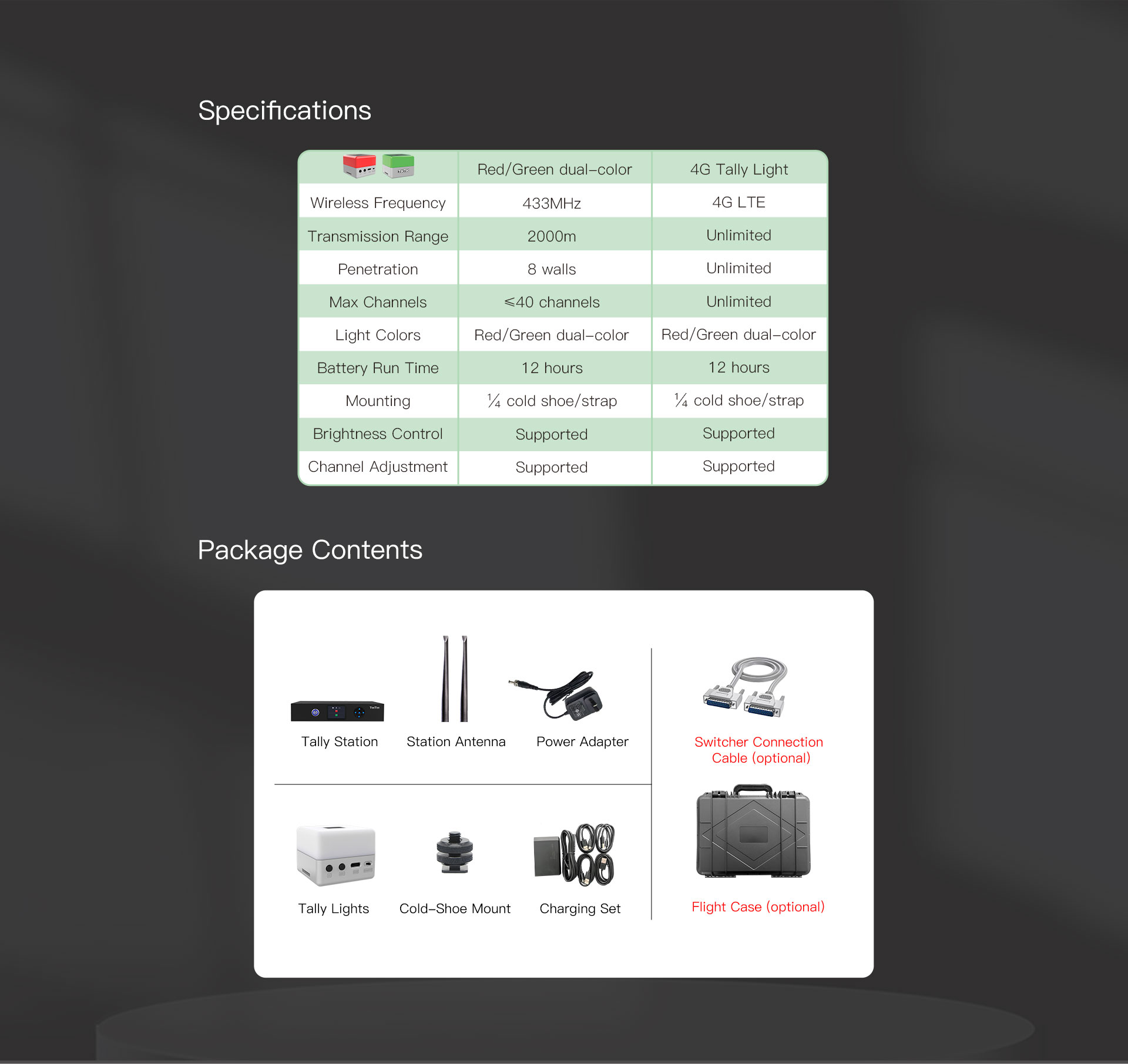 TocTec Wireless Tally features