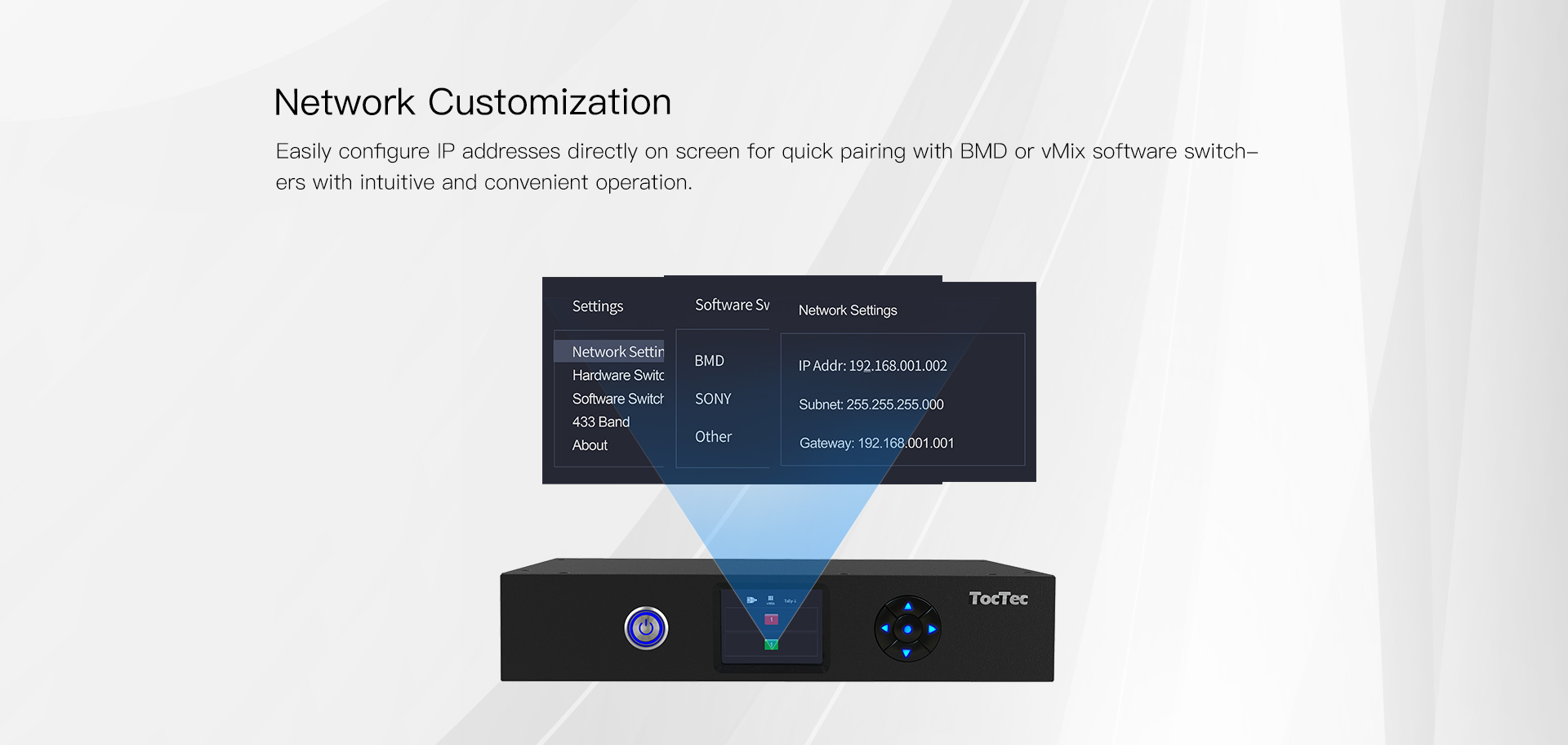 TocTec Wireless Tally features